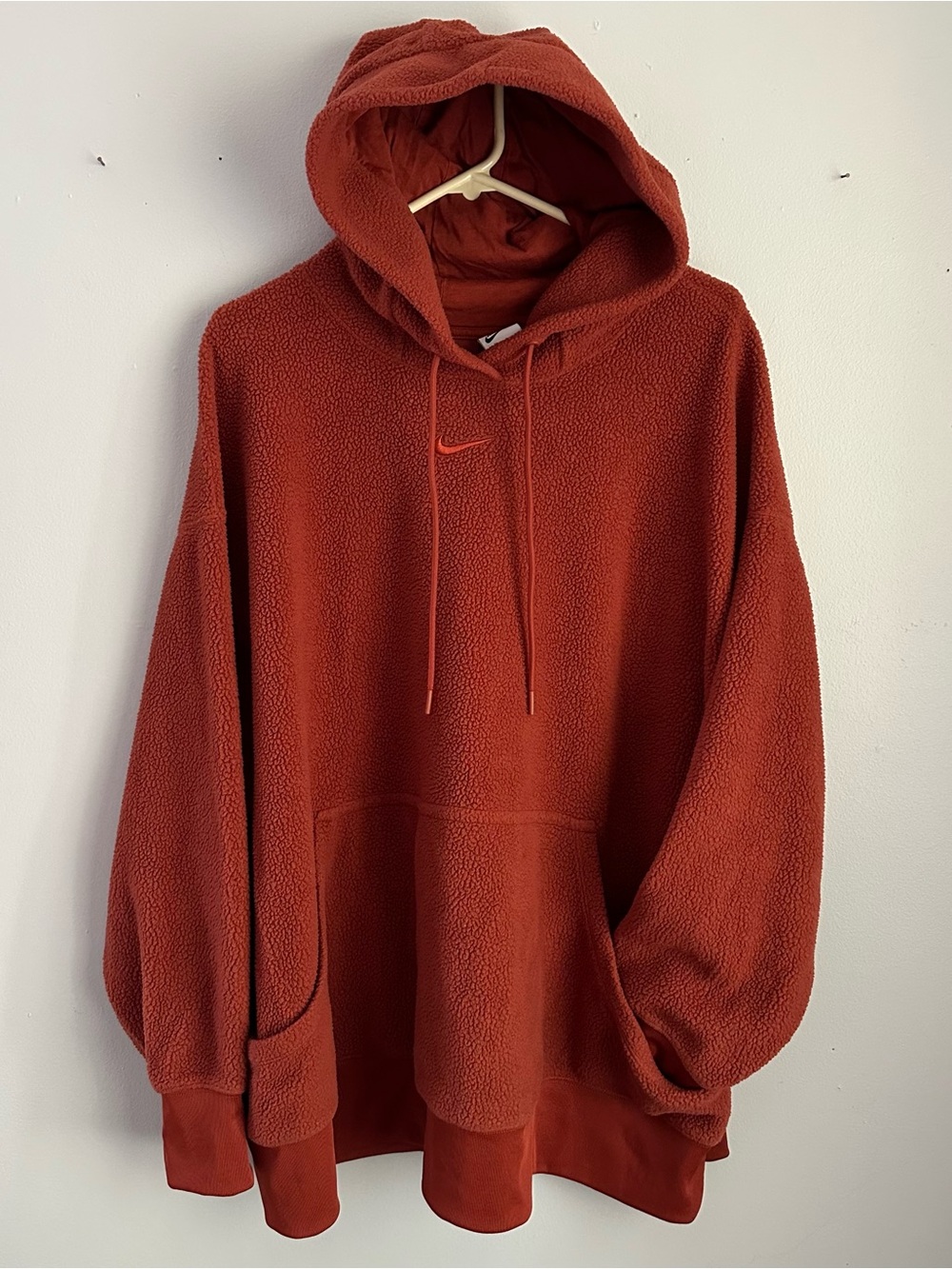 3X Oversized Nike Sherpa Hoodie Womens 3xl burnt orange terracotta